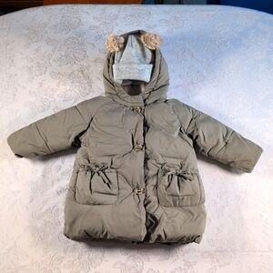 Zara Fur-Lined Puffer Coat + H&M Beanie